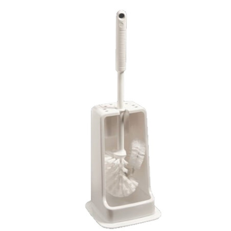 COMBINE BROSSE WC BLANC COMPLET HACCP (BROSSE REBORDS+RECEPTACLE CARRE) (6640) HAUT.415MM COTE.145MM
