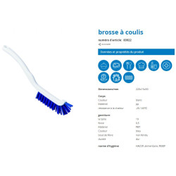 BROSSE A RAINURE PLATE ALIMENTAIRE FIBRE BLEUE (83922)