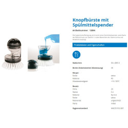 BROSSE A MAIN ALIMENTAIRE BOULE DISTRIBUTEUR SAVON 0.40MM