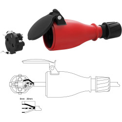 ELECTRALINE FICHE FEMELLE 2P+T 