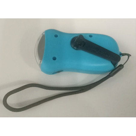 LAMPE TORCHE SOLAIRE DYNAMO A MANIVELLE BLEUE