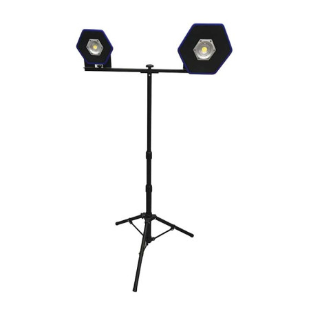 TREPIED POUR 2 LAMPES SPOT A LED ORIENTABLE 3 INTENSITES 1.6 METRES