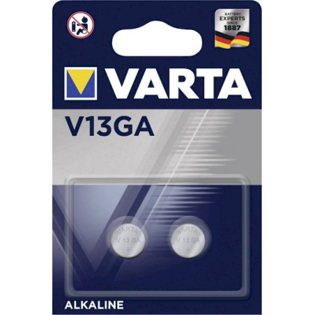 PILE BOUTON ELECTRONIQUE ALCALINE LR44 V13GA BLISTER DE 2