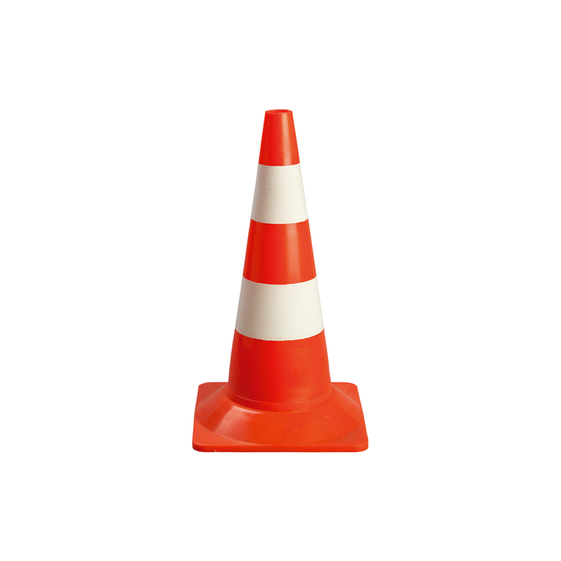 CONE DE SIGNALISATION PLASTIQUE FLUORESCENT 50CM