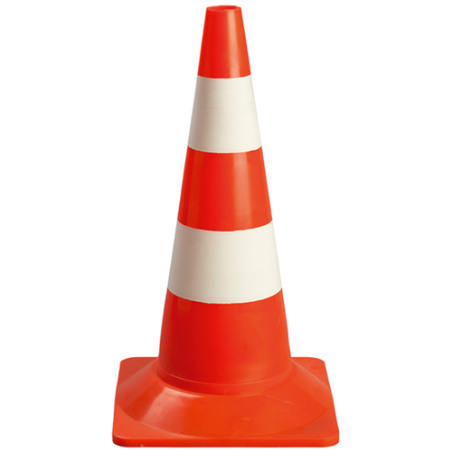 CONE DE SIGNALISATION PLASTIQUE FLUORESCENT 30CM