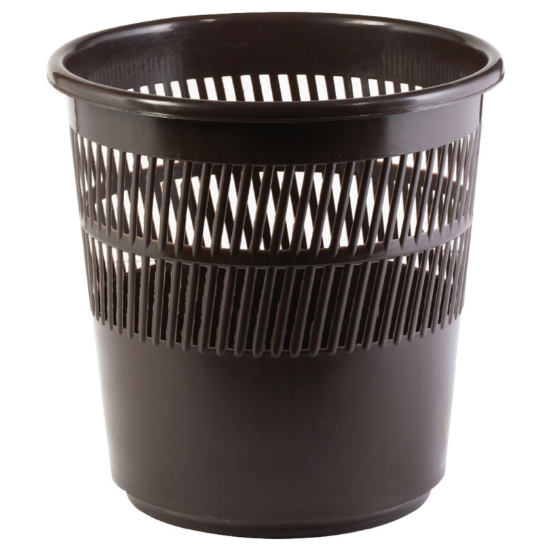 CORBEILLE A PAPIER AJOUREE GRIS ANTHRACITE 14L 