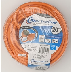 RALLONGE ELECTRIQUE SANS TERRE 2X1,5 ORANGE 20M