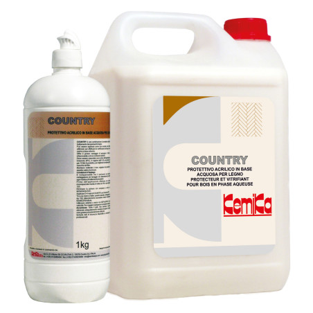 KEMIKA COUNTRY PROTECTEUR AUTOLUSTRANT ACRYLIQUE POUR PARQUETS ET SURFACES EN BOIS BIDON DE 5L