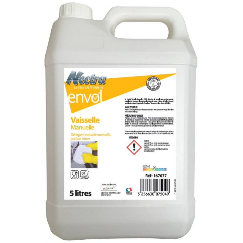 LIQUIDE VAISSELLE/VITRES MAINS ENVOL NECTRA (1670776) 5L 