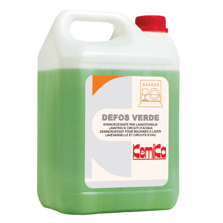 KEMIKA DEFOS VERDE DESINCRUSTANT POUR MACHINES A LAVER/LAVE-VAISSELLE ET CIRCUITS D'EAU BIDON DE 5L