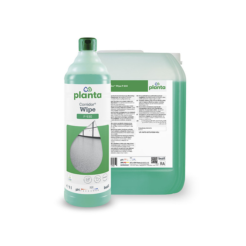 CORRIDOR WIPE NETTOYANT D'ENTRETIEN ECOLOGIQUE DES SOLS SPORTIFS PH:8,50 ECOLABEL BIDON DE 10L