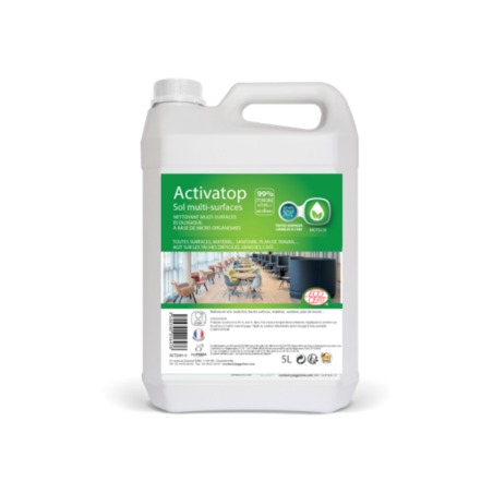 ACTIVATOP SOL MULTISURFACES ECOLOGIQUE A BASE DE MICRO ORGANISMES ECOLABEL pH:7,6 BIDON DE 5L