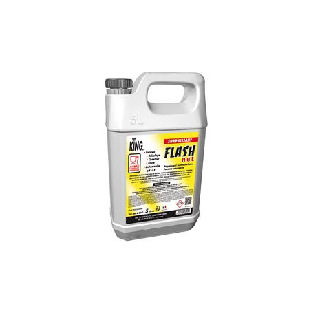 FLASH'NET DEGRAISSANT SURPUISSANT HACCP TOUTES SURFACES PH13 KING BIDON DE 5L
