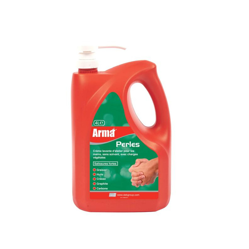 ARMA PERLES CREME LAVANTE ATELIER SANS SOLVANT AVEC CHARGES VEGETALES BIDON POMPE DE 4L 