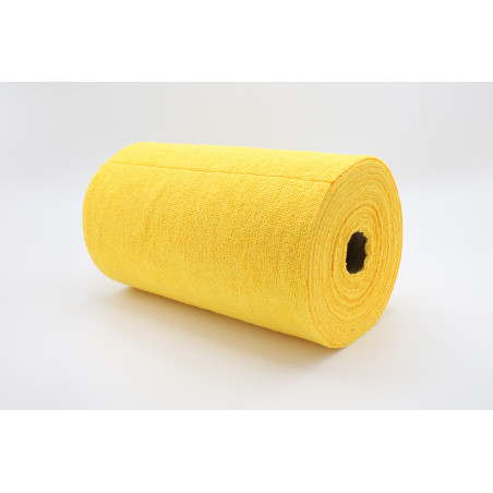 BOBINE D'ESSUYAGE MICROFIBRE TRICOT FIRST JAUNE 75 FORMATS DE 30X30 UNE BOBINE