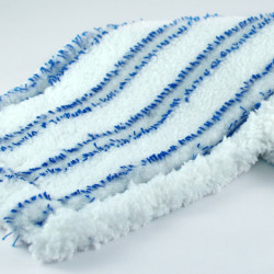 BANDEAU MICROFIBRE POCHES ET LANGUETTES BLANC AVEC BANDE ABRASIVE BLEUE 40CM