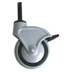 ROUE CAOUTCHOUC CHARIOT MORGAN 125MM AVEC FREIN (0734011283)