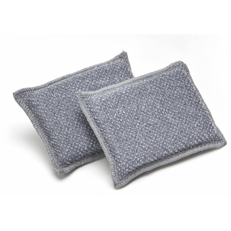 EPONGE MICROFIBRE BI-FACES GRATTANTES GRISES 13X9 CM (615.900.591)
