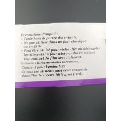 FILM ETIRABLE ALIMENTAIRE LOT DE 4 RECHARGES 300mX0.30m ou 300mX0.45m