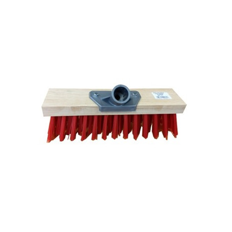 BALAI CANTONNIER 31CM Ø28 FIBRE PET ROUGE DOUILLE PLASTIQUE INCLINEE EXTERIEUR (131)