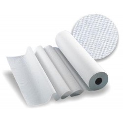 DRAP D'EXAMEN PURE OUATE DE CELLULOSE GAUFRE 2 PLIS 46M-121 FORMATS LONG 38CM LARG 50CM-CARTON DE 9 ROULEAUX
