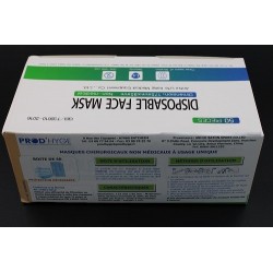 MASQUE ANTI-PROJECTION 3PLIS (TYPE CHIRURGICAUX) BLEU BOITE DE 50