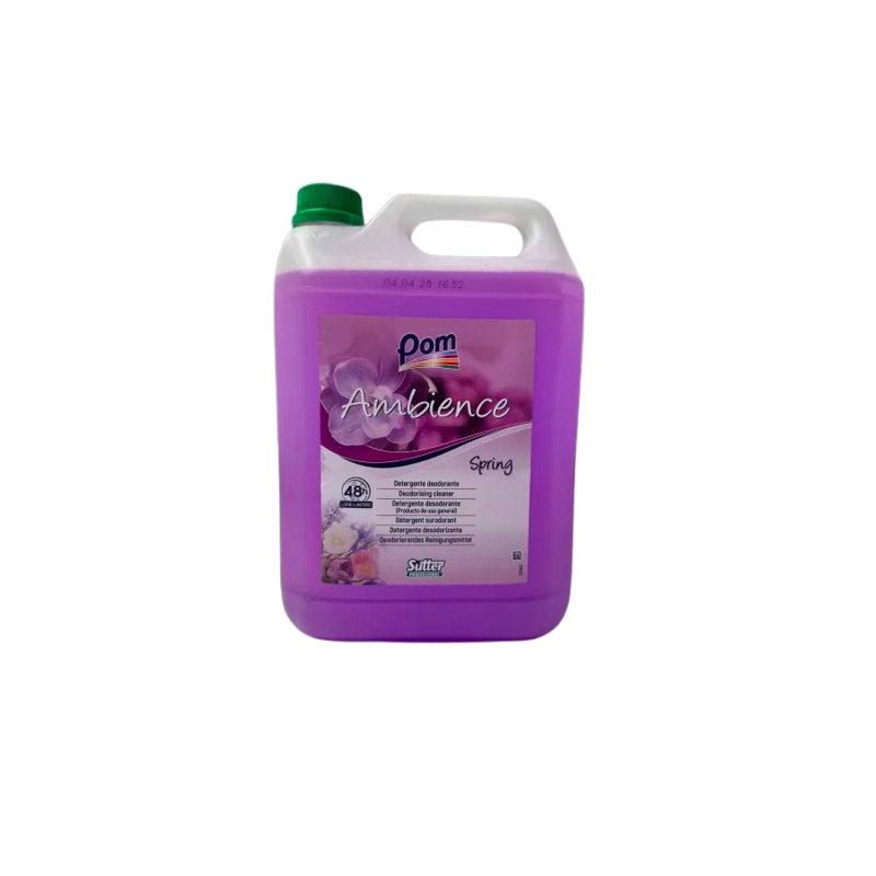 DETERGENT SURODORANT LONGUE DUREE TOUTES SURFACES PH:10 ± 0,5 PARFUM AMBIENCE SPRING BIDON DE 5L