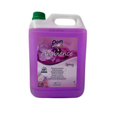 DETERGENT SURODORANT LONGUE DUREE TOUTES SURFACES PH:10 ± 0,5 PARFUM AMBIENCE SPRING BIDON DE 5L