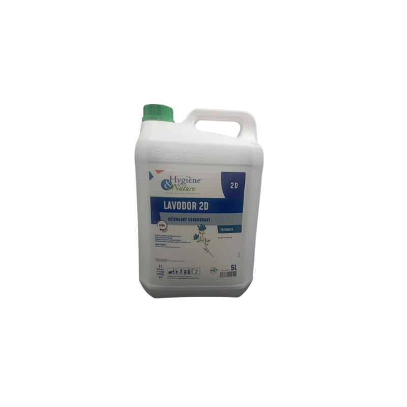 LAVODOR 2D DETERGENT SURODORANT REMANENT SOLS ET SURFACES PH:7 PARFUM TENDANCE BIDON DE 5L