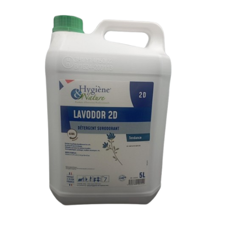 LAVODOR 2D DETERGENT SURODORANT REMANENT SOLS ET SURFACES PH:7 PARFUM TENDANCE BIDON DE 5L