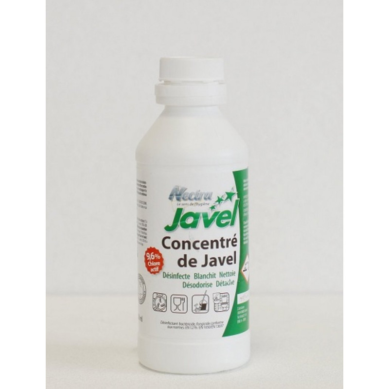 CONCENTRE DE JAVEL 9,6° NETTOYANT DESINFECTANT DETACHANT BLANCHISSANT CRUCHONS A VIS LOT DE 30X250ML