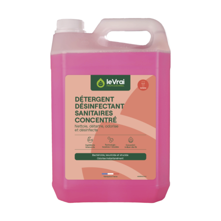 LVP DETERGENT DESINFECTANT SANITAIRES CONCENTRE SOLS ET SURFACES PH:3.3 (4511) BIDON DE 5L 