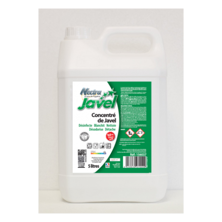 CONCENTRE DE JAVEL 9,6° NETTOYANT DESINFECTANT DETACHANT BLANCHISSANT TOUTES SURFACES 5L