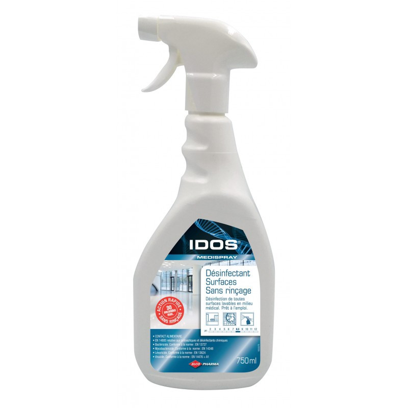 IDOS MEDISPRAY LOTION HYDROALCOOLIQUE BACTERICIDE LEVURICIDE MYCOBACTERICIDE VAPO DE 750ML