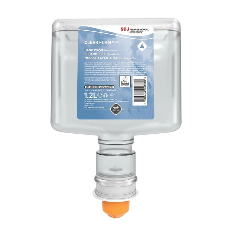 CLEAR FOAM PURE SAVON MOUSSE SC JOHNSON (CLR12LTF) CARTON DE 3 X1,2L