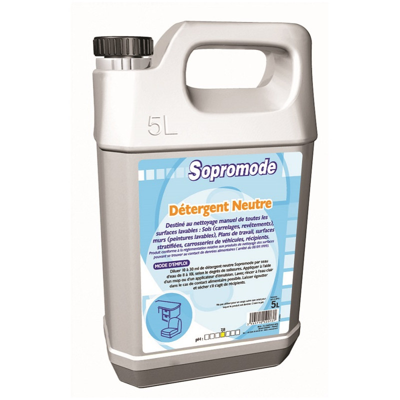 SOPROMODE 2D DETERGENT SURODORANT NEUTRE NON MOUSSANT SOLS SANS PARFUM BIDON DE 5L