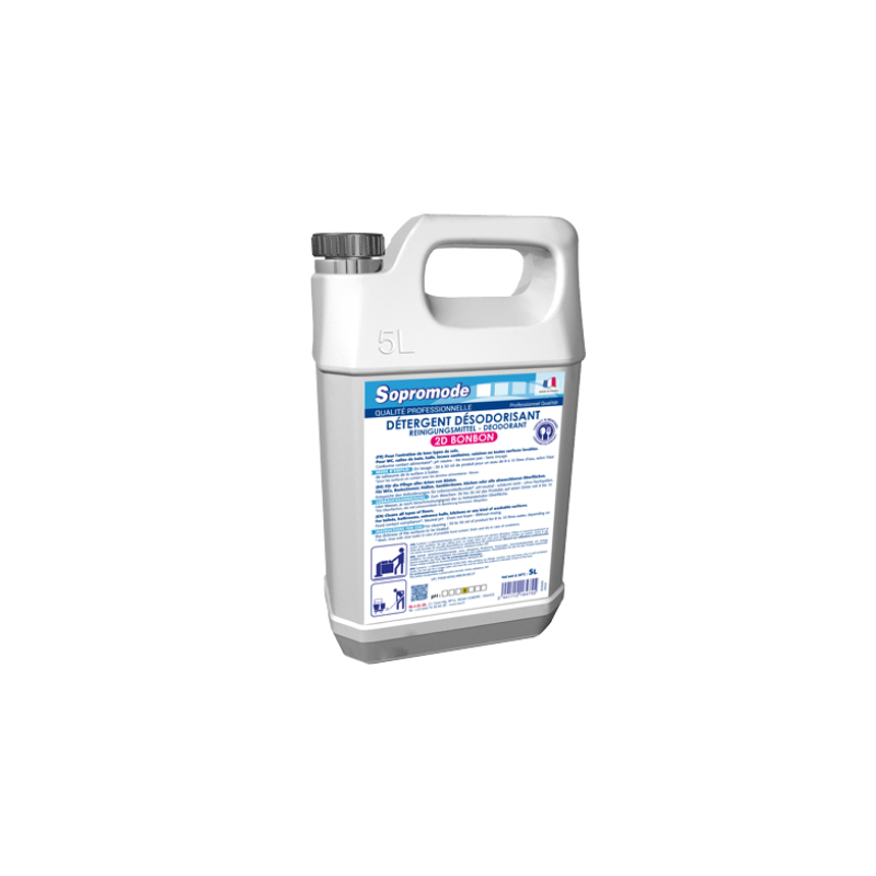 SOPROMODE 2D DETERGENT SURODORANT NEUTRE NON MOUSSANT SOLS PARFUM BONBON BIDON DE 5L