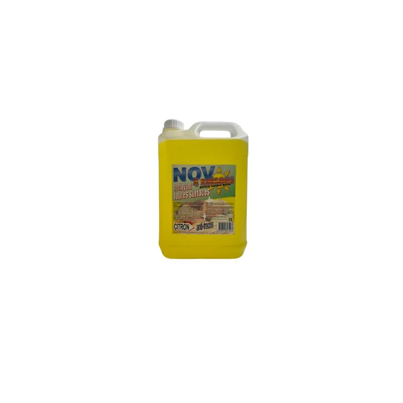 NOV 4 SAISONS DETERGENT DEGRAISSANT TOUTES SURFACES PH:7,5 ± 0,5 PARFUM CITRON BIDON DE 5L
