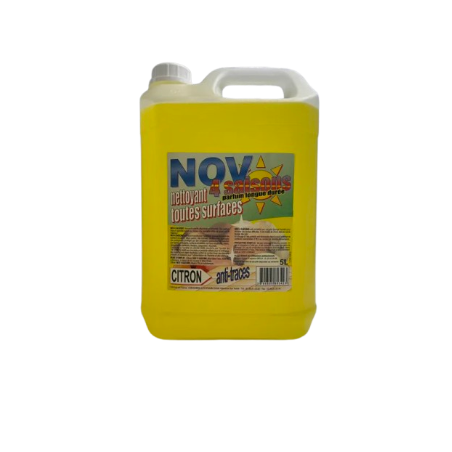 NOV 4 SAISONS DETERGENT DEGRAISSANT TOUTES SURFACES PH:7,5 ± 0,5 PARFUM CITRON BIDON DE 5L