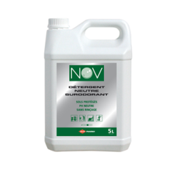 NOV 2D DETERGENT SURODORANT NON MOUSSANT SPECIAL SOLS PROTEGES PH: 7,5 PARFUM AMBIANCE BIDON DE 5L