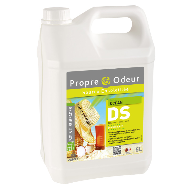 DS5 DETERGENT SURODORANT TRES CONCENTRE TOUTES SURFACES PH:7 PROPRE ODEUR PARFUM OCEAN BIDON DE 5L