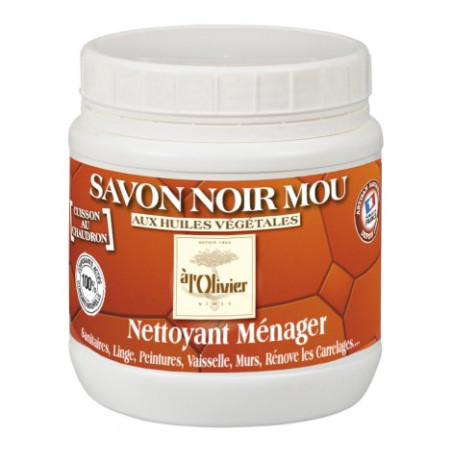 SAVON NOIR MOU NETTOYANT ET PROTECTION AUX HUILE VEGETALES POUR TOUS LES SOLS BOITE DE 750G