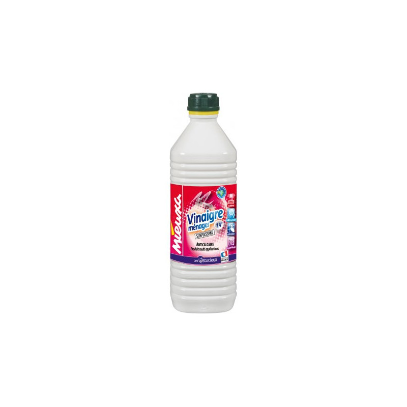 VINAIGRE MENAGER SURPUISSANT BLANC 14° NETTOYANT DETACHANT DEGRAISSANT MIEUXA FLACON DE 1L