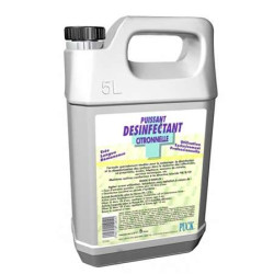 NETTOYANT DESINFECTANT DESODORISANT PUISSANT CITRONELLE SPECIAL POUBELLES KING BIDON DE 5L