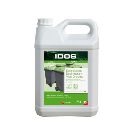 IDOS OM DESINFECTANT DEGRAISSANT POUBELLES PH:12 BIDON DE 5L