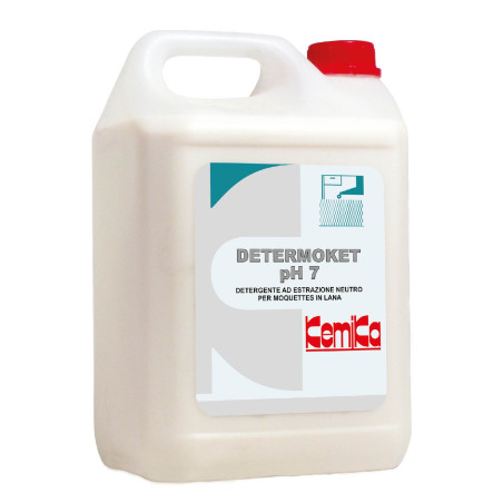 KEMIKA DETERMOKET DETERGENT NEUTRE POUR MACHINES INJECTION-EXTRACTION ET POUR MOQUETTES EN LAINE PH: 7 BIDON DE 5L