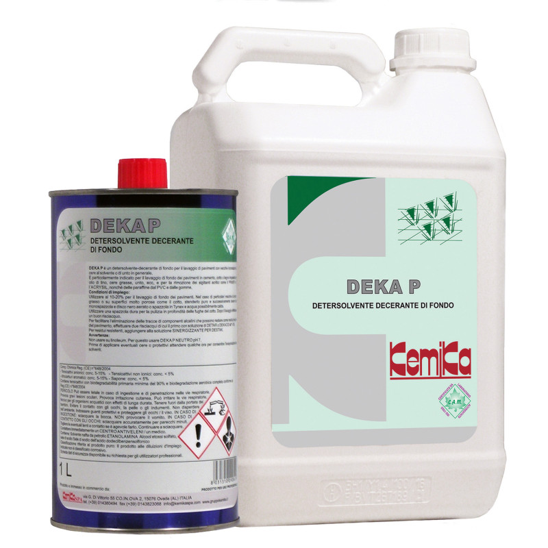 KEMIKA DEKA P DETERSOLVANT DECAPANT SUPERDEGRAISSANT POUR SOLS TRAITES OU ENCRASSES PAR L'HUILE BIDON DE 5L