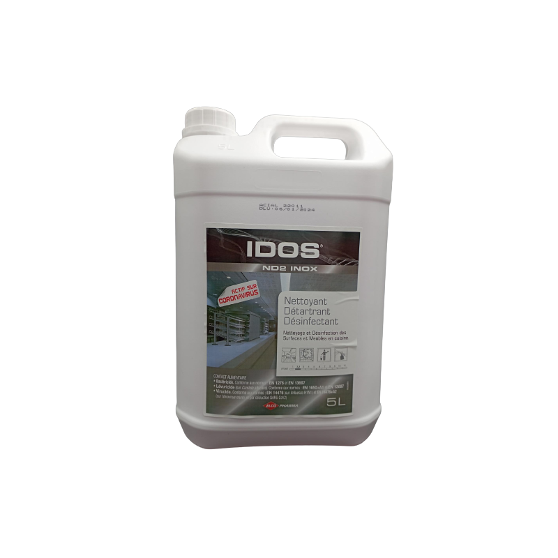 IDOS ND2 NETTOYANT DESINFECT BACT LEVURICIDE INOX PARFUME BIDON 5L