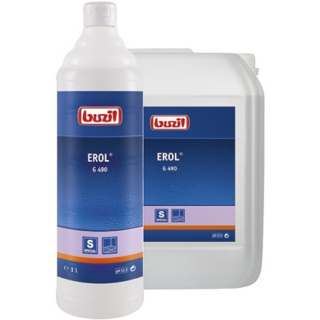 EROL G490 NETTOYANT INTENSIF ALCALIN PEU MOUSSANT POUR GRES CERAME PH:12.50 5L