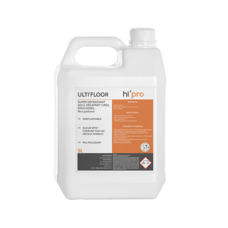 ULTIFLOOR SUPER DECRASSANT DECAPANT CIRES, EMULSIONS CONTACT ALIMENTAIRE PH13.6 BIDON DE 5L
